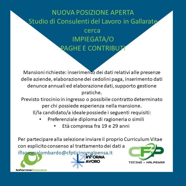 SERVIZI AL LAVORO: RICERCA PERSONALE PER STUDIO CONSULENZA