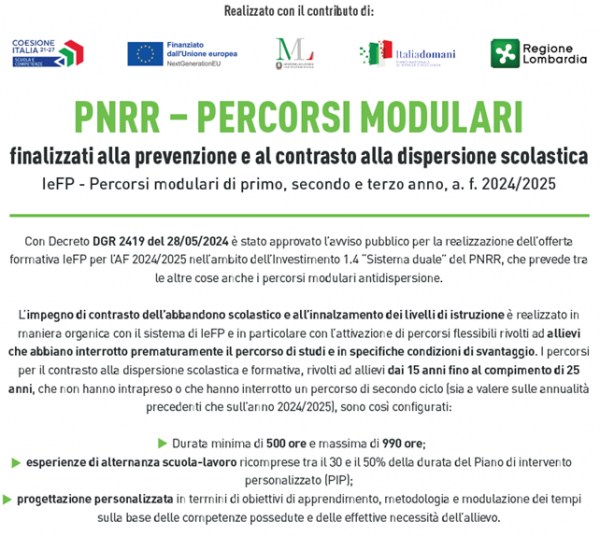 CORSO ANTIDISPERSIONE – PNRR PERCORSI MODULARI